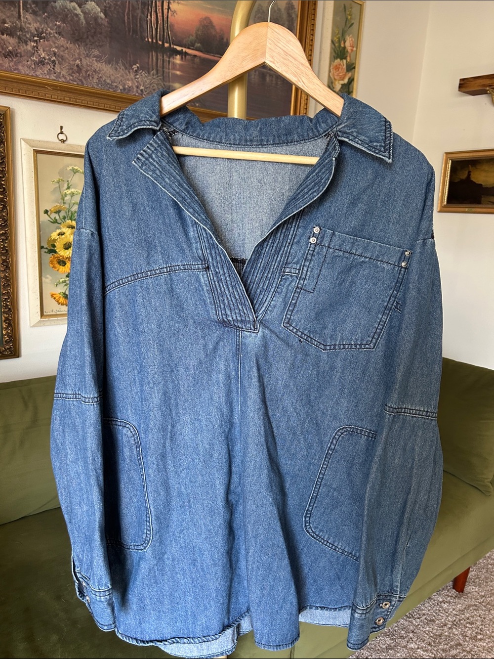 Denim Tunic Top